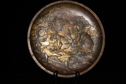 Antique Japanese Gilt Bronze Samurai Tray JB3