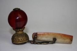Imperial Chinese 1st Rank Hat Button with Plume Tube CT59