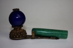 Imperial Chinese 4th Rank Hat Button with Plume Tube CT60